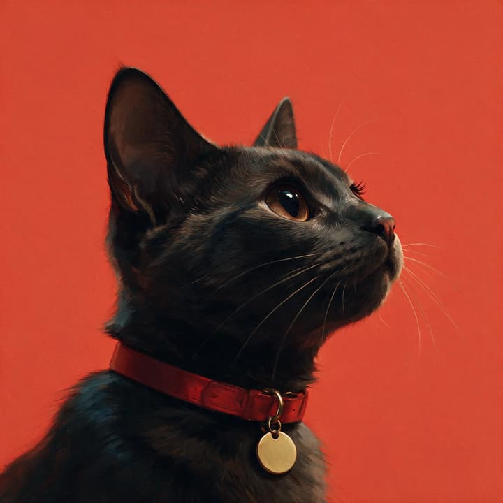 Red‑toned Artistic Cat Portrait