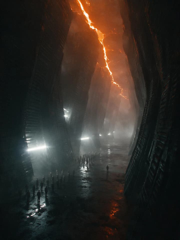 Black Rock Sci‑Fi Vaulted Corridor