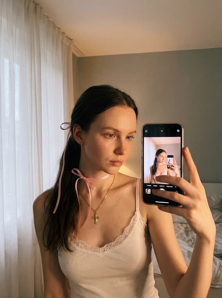 Cozy mirror selfie