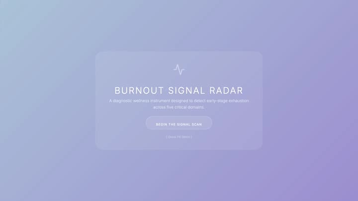 Burnout Signal Radar