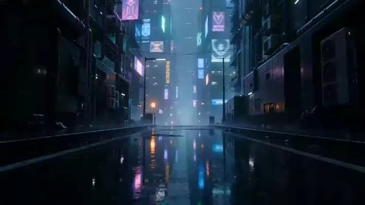 Cyberpunk-style city