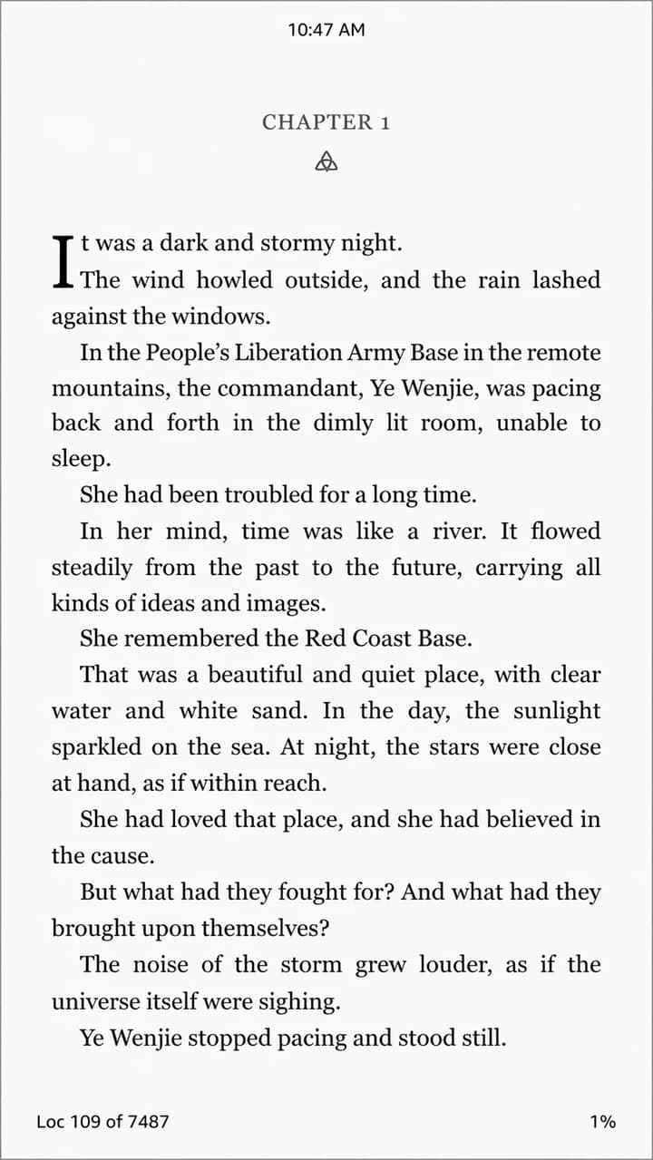 English Novel on Kindle