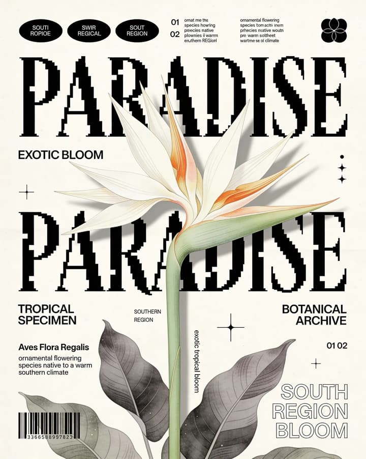 Bird-of-Paradise Botanical Poster