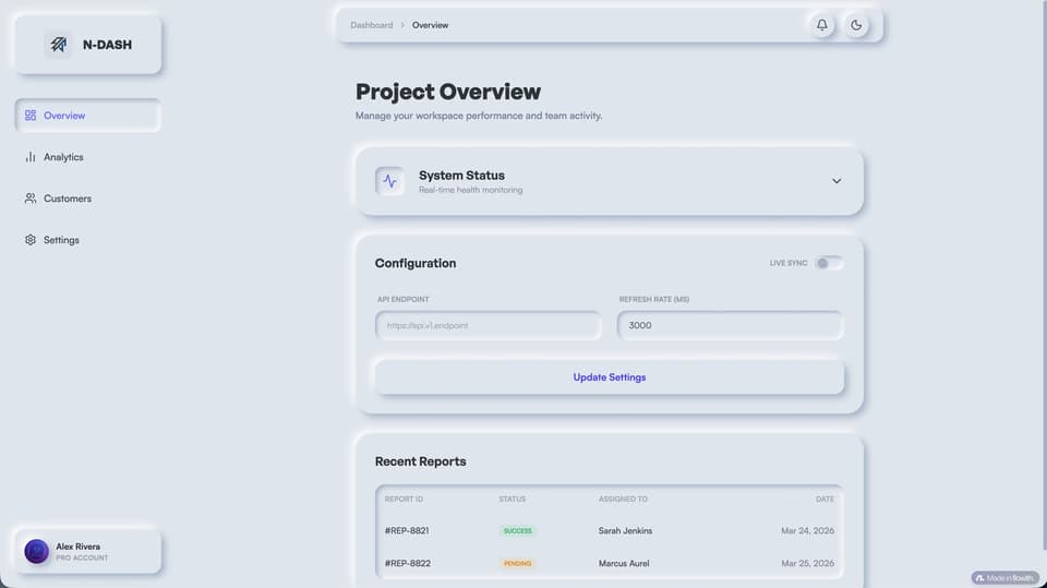 Neumorphic Admin Dashboard