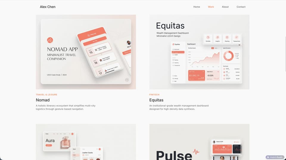 Single-page webpage