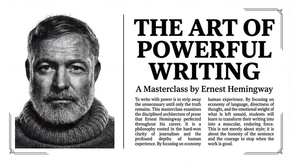 Newspaper-Style Hemingway Writing Masterclass