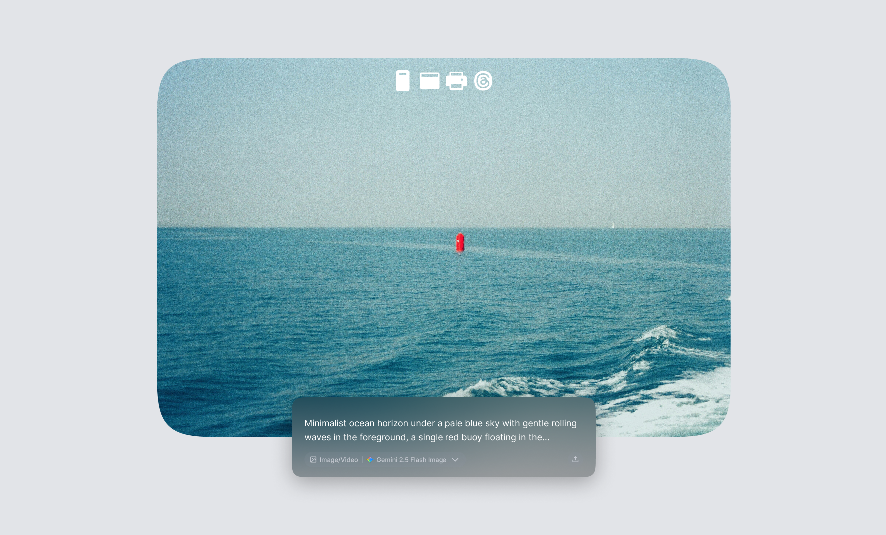 Ocean horizon with red buoy - Professional AI output