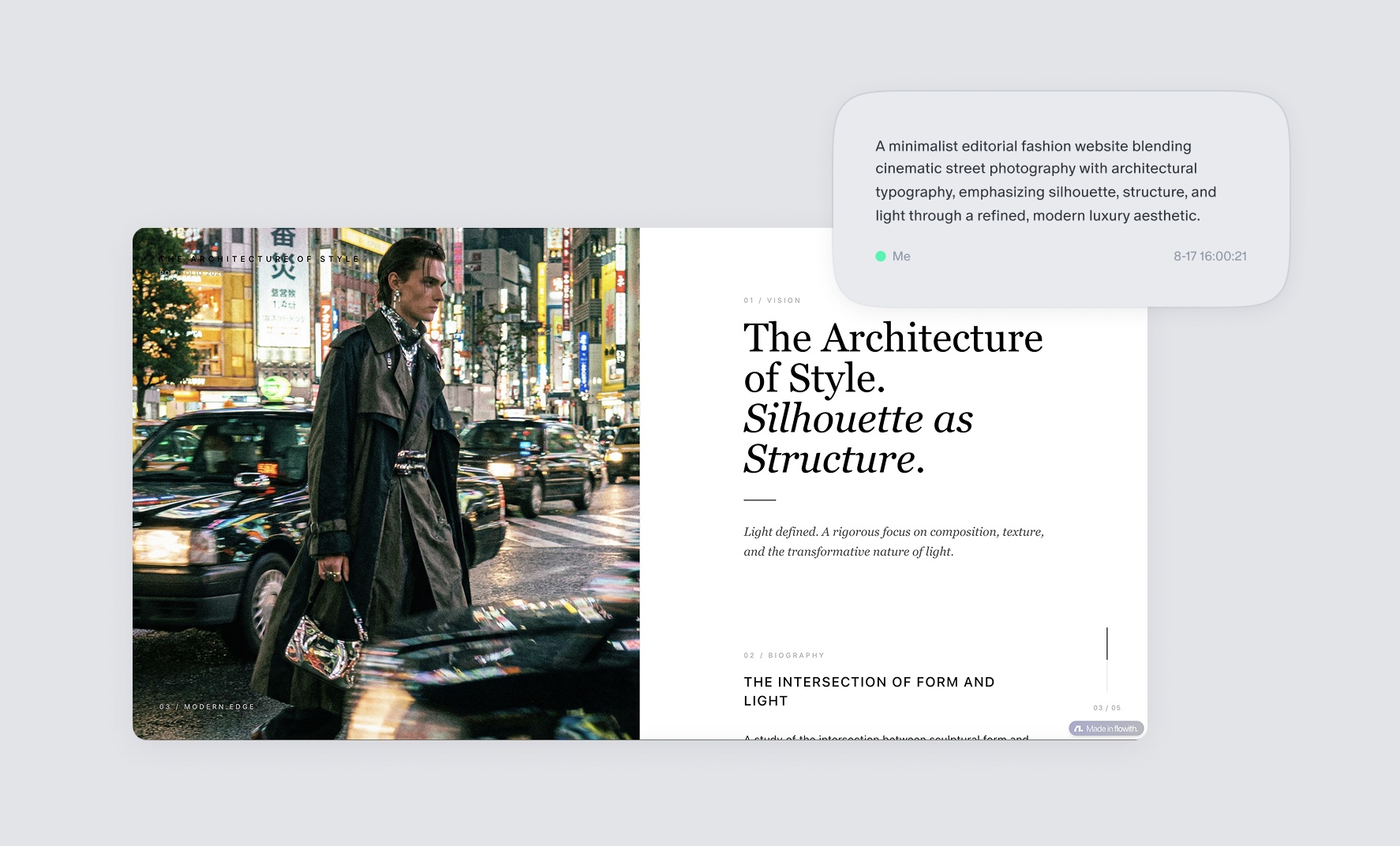 AI website generation with prompt and preview