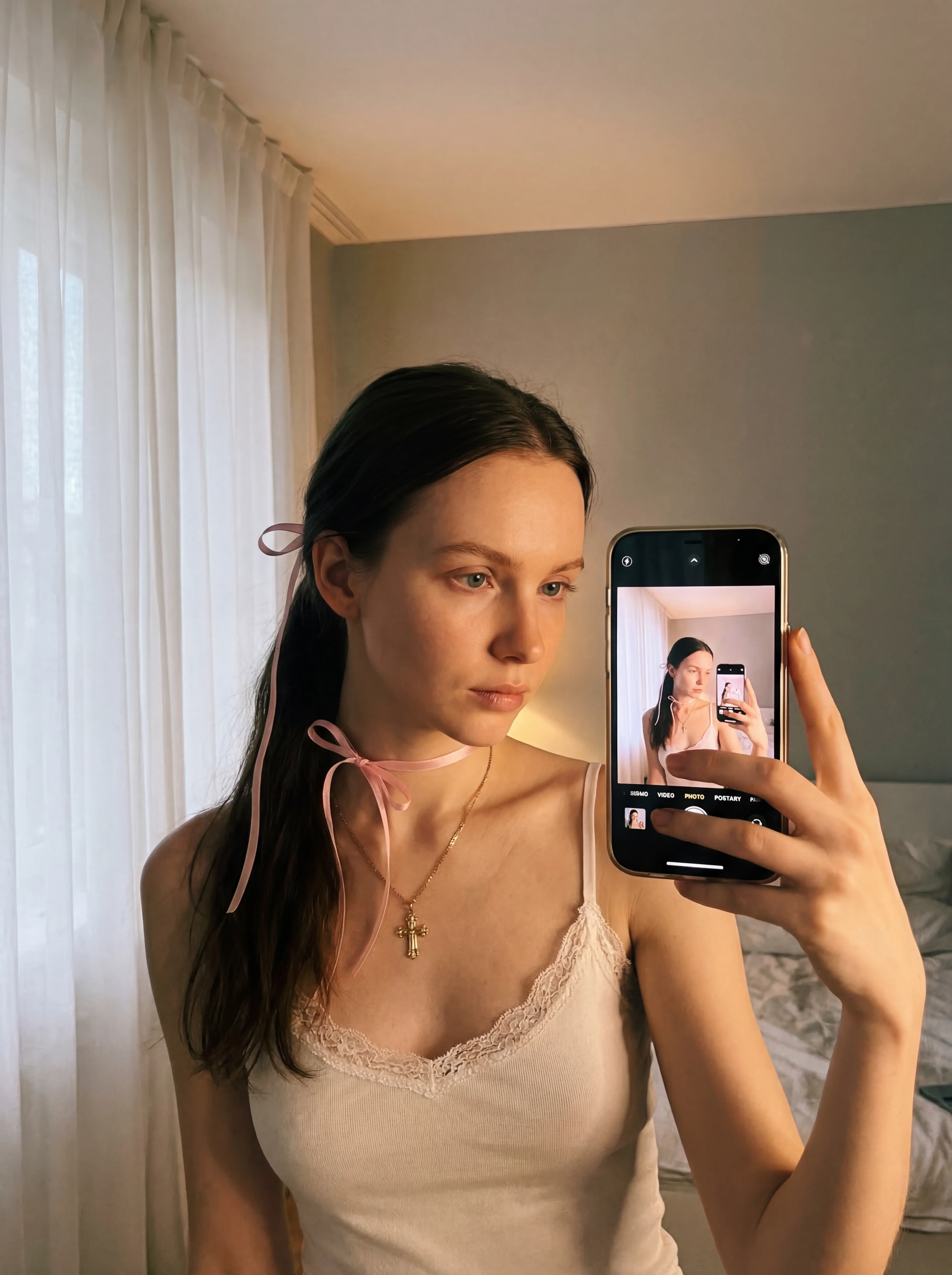 Cozy mirror selfie
