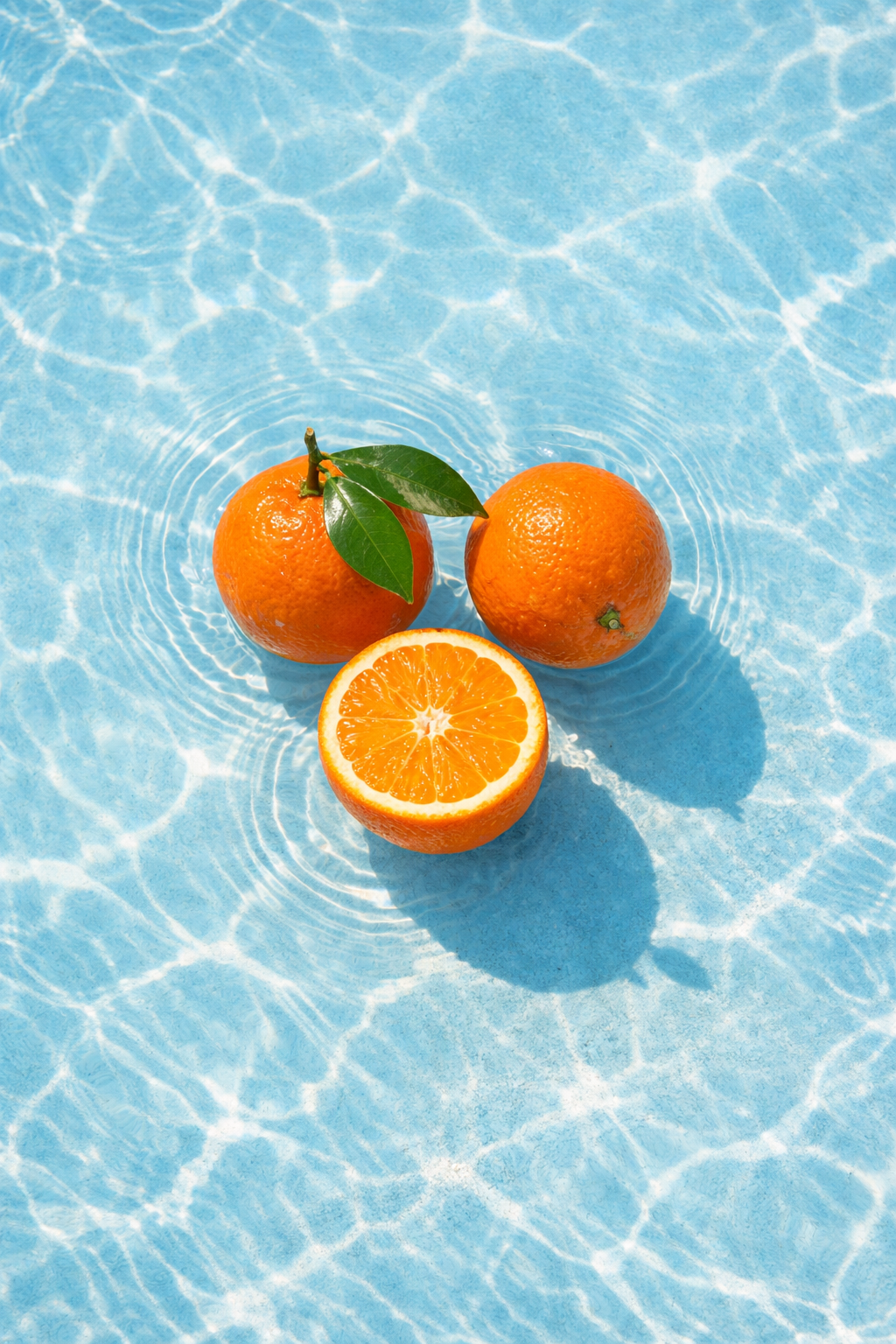 Citrus Oranges in Pool Water