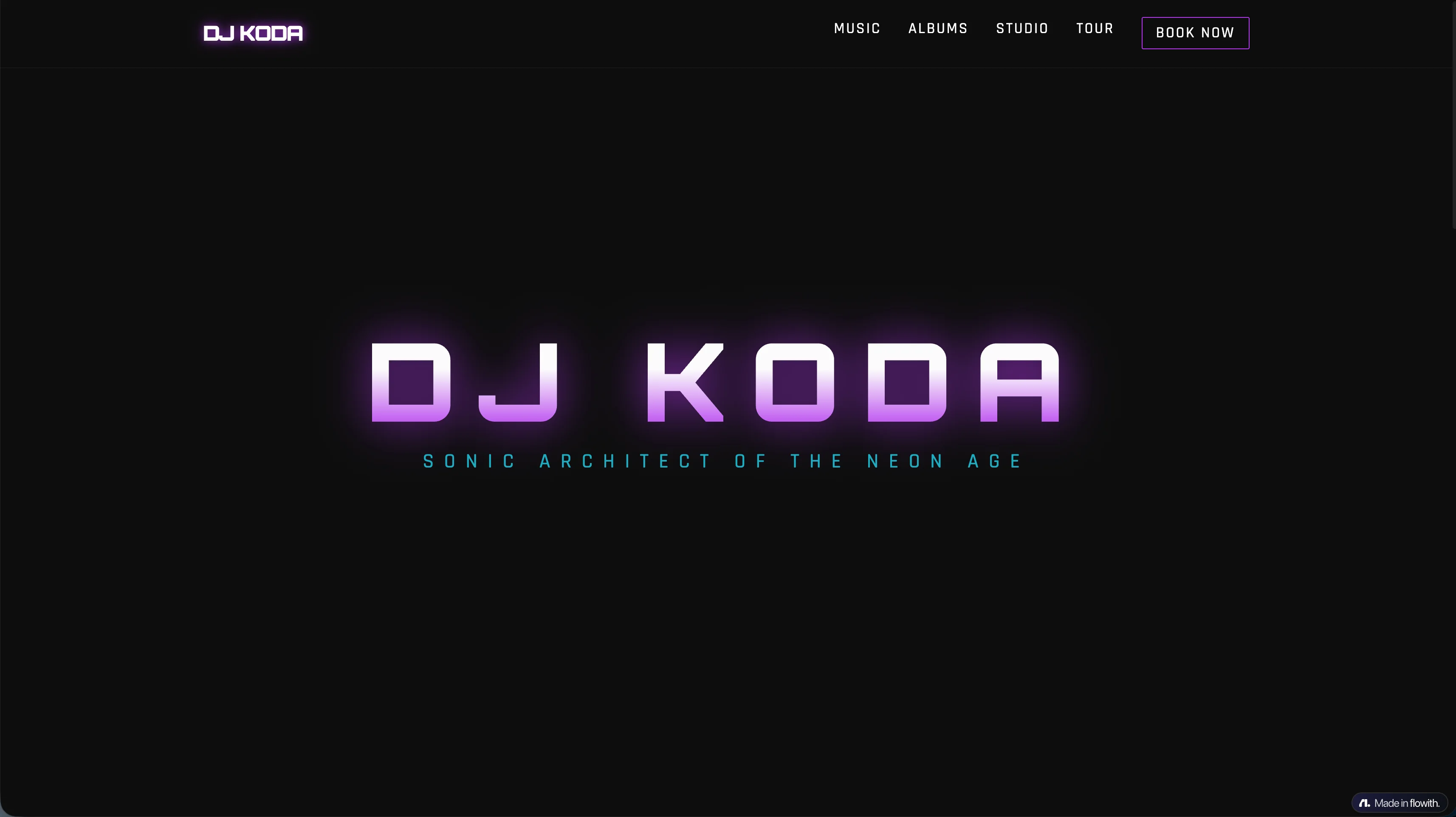 Synthwave Music Producer Homepage