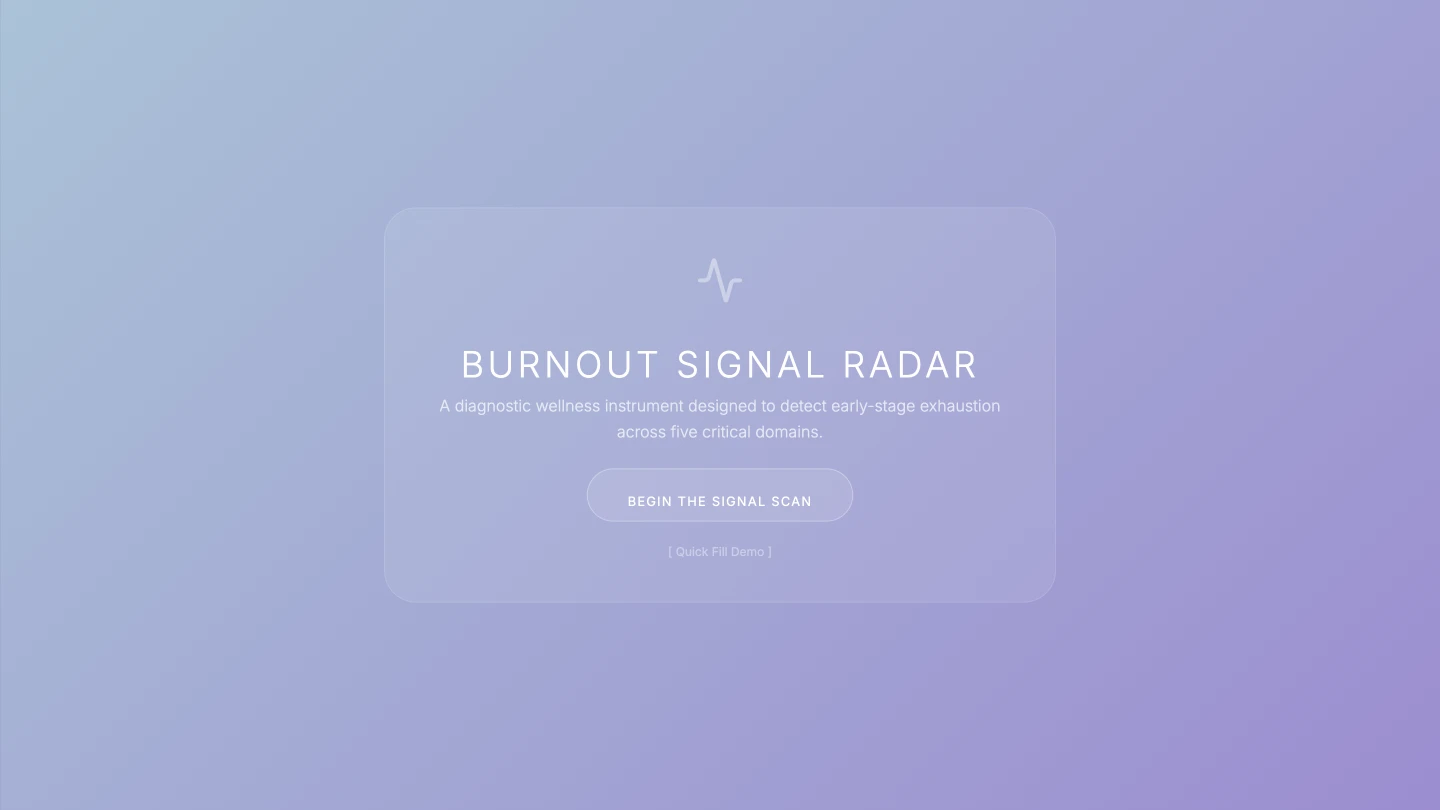 Burnout Signal Radar